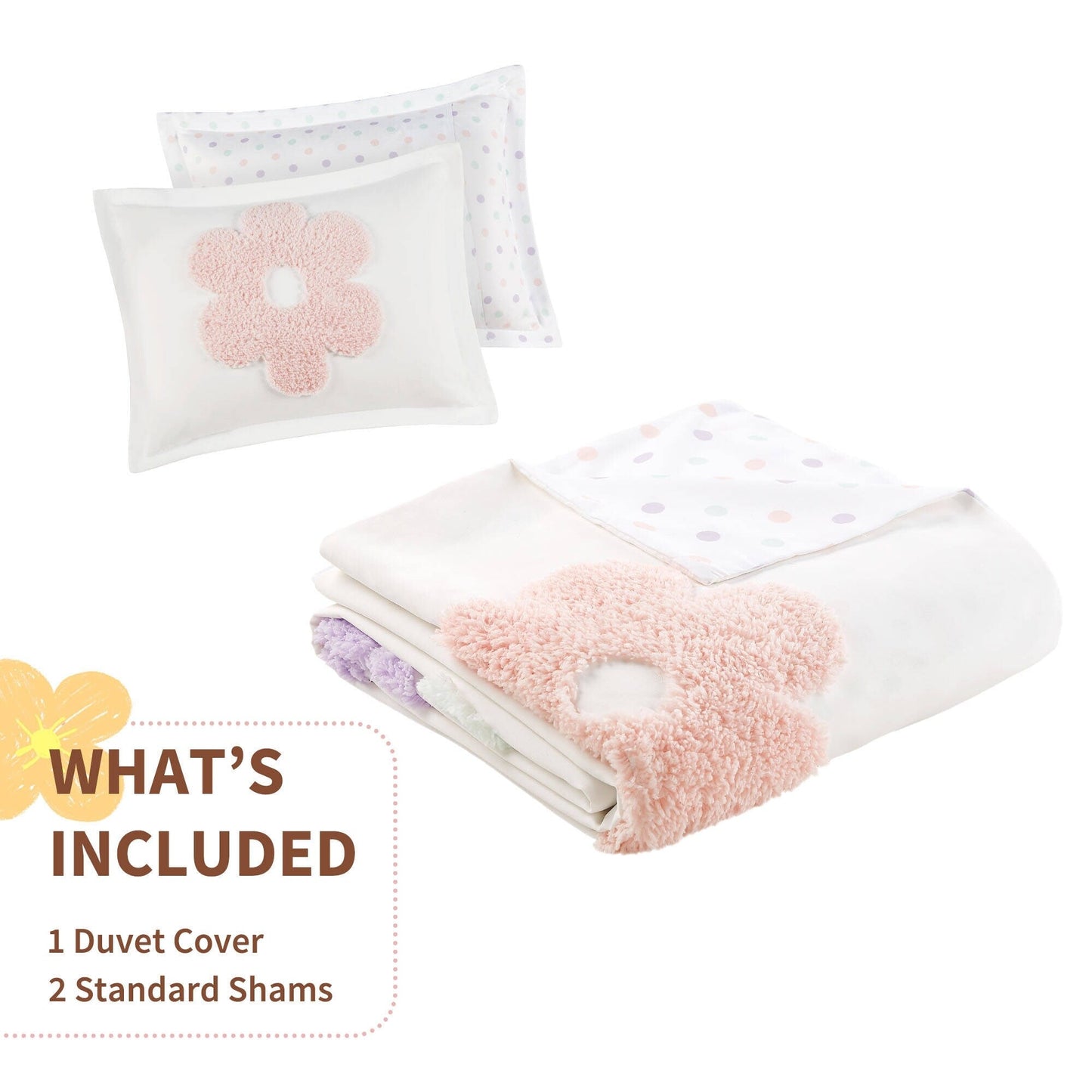 Set copripiumino reversibile in ciniglia trapuntata con motivo floreale Madeline di Intelligent Design Kids