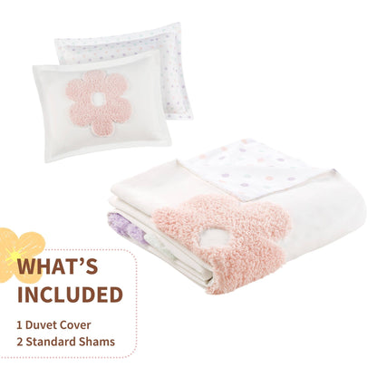 Set copripiumino reversibile in ciniglia trapuntata con motivo floreale Madeline di Intelligent Design Kids