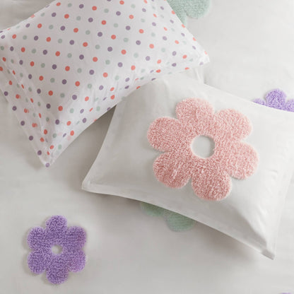 Set copripiumino reversibile in ciniglia trapuntata con motivo floreale Madeline di Intelligent Design Kids