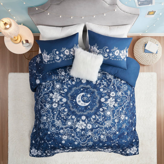Set copripiumino Luna Navy Celestial di Intelligent Design