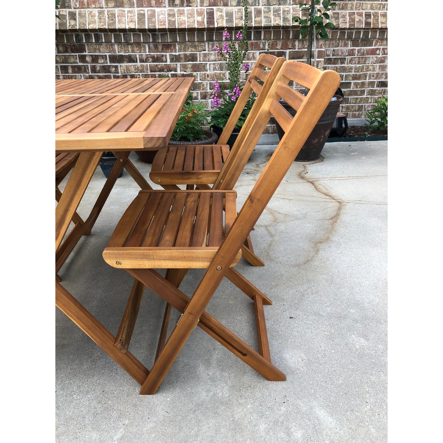 Set da pranzo da patio in acacia da 5 pezzi International Caravan Royal Fiji