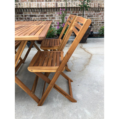 Set da pranzo da patio in acacia da 5 pezzi International Caravan Royal Fiji