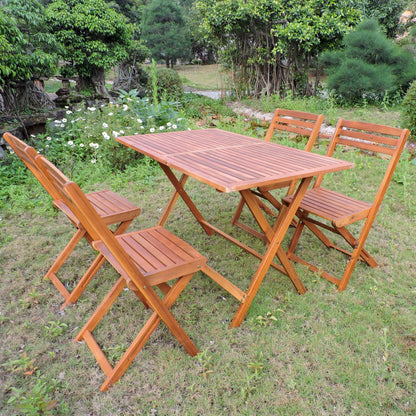 Set da pranzo da patio in acacia da 5 pezzi International Caravan Royal Fiji