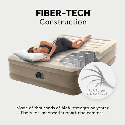 Materasso ad aria Intex 64427ED Dura-Beam Deluxe Ultra Plush con pompa integrata, Queen - Beige