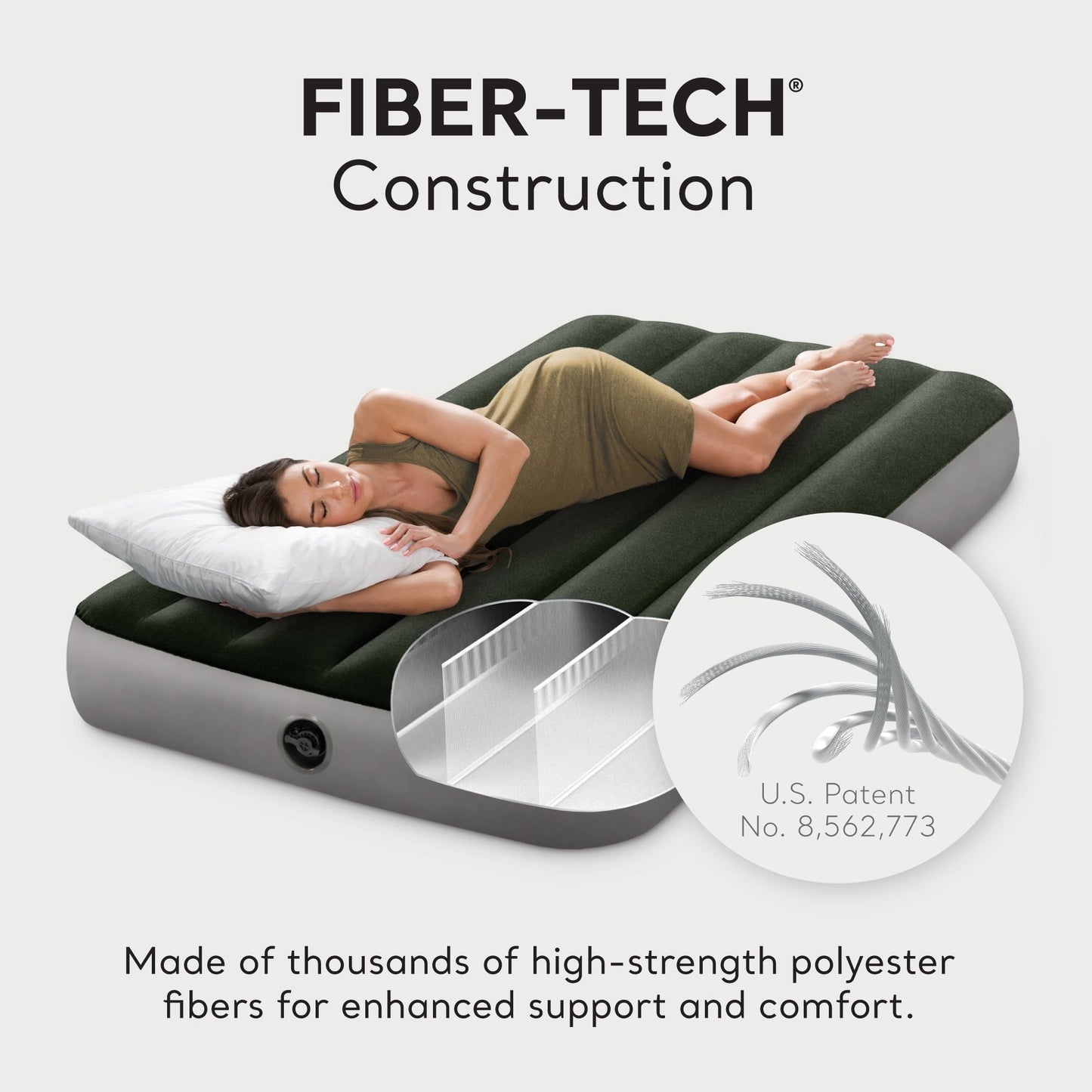 Materasso ad aria Intex Dura-Beam Standard Series Downy con pompa a pedale integrata, misura singola