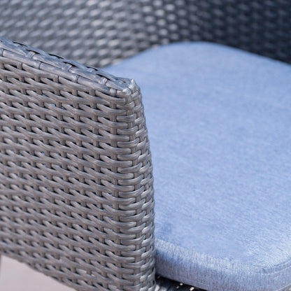 Set da esterno Iona, 3 pezzi, in vimini rotondo con cuscini, di Christopher Knight Home