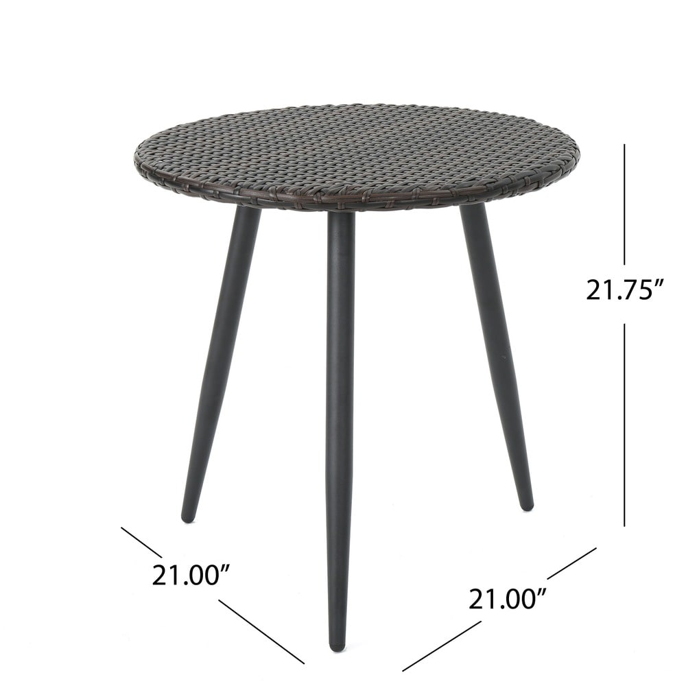 Set da esterno Iona, 3 pezzi, in vimini rotondo con cuscini, di Christopher Knight Home