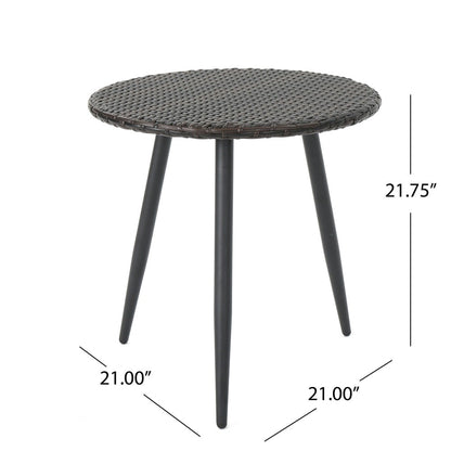 Set da esterno Iona, 3 pezzi, in vimini rotondo con cuscini, di Christopher Knight Home