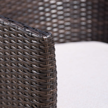 Set da esterno Iona, 3 pezzi, in vimini rotondo con cuscini, di Christopher Knight Home