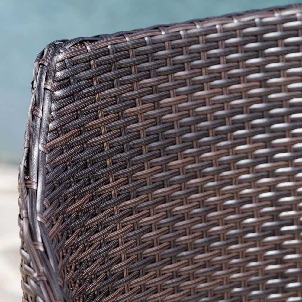 Set da esterno Iona, 3 pezzi, in vimini rotondo con cuscini, di Christopher Knight Home