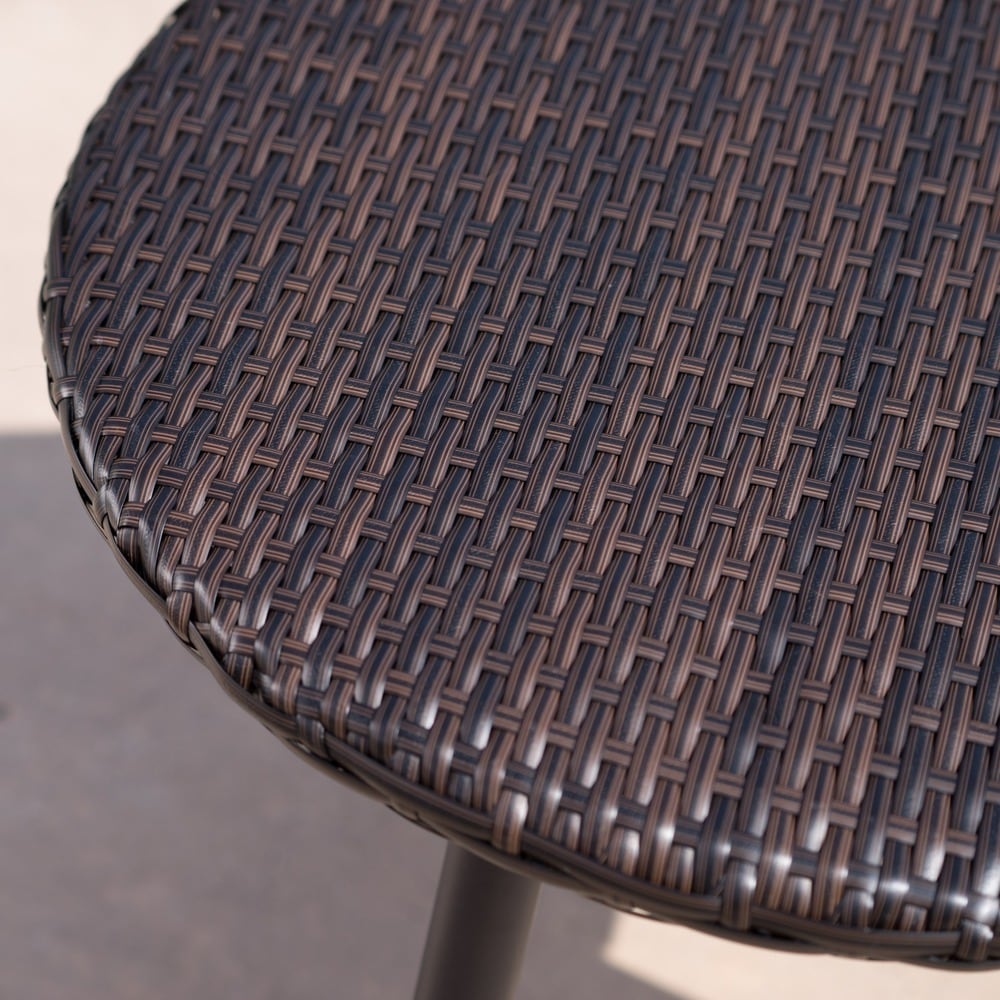 Set da esterno Iona, 3 pezzi, in vimini rotondo con cuscini, di Christopher Knight Home