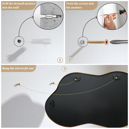 Specchio da parete irregolare Specchio da parete decorativo asimmetrico