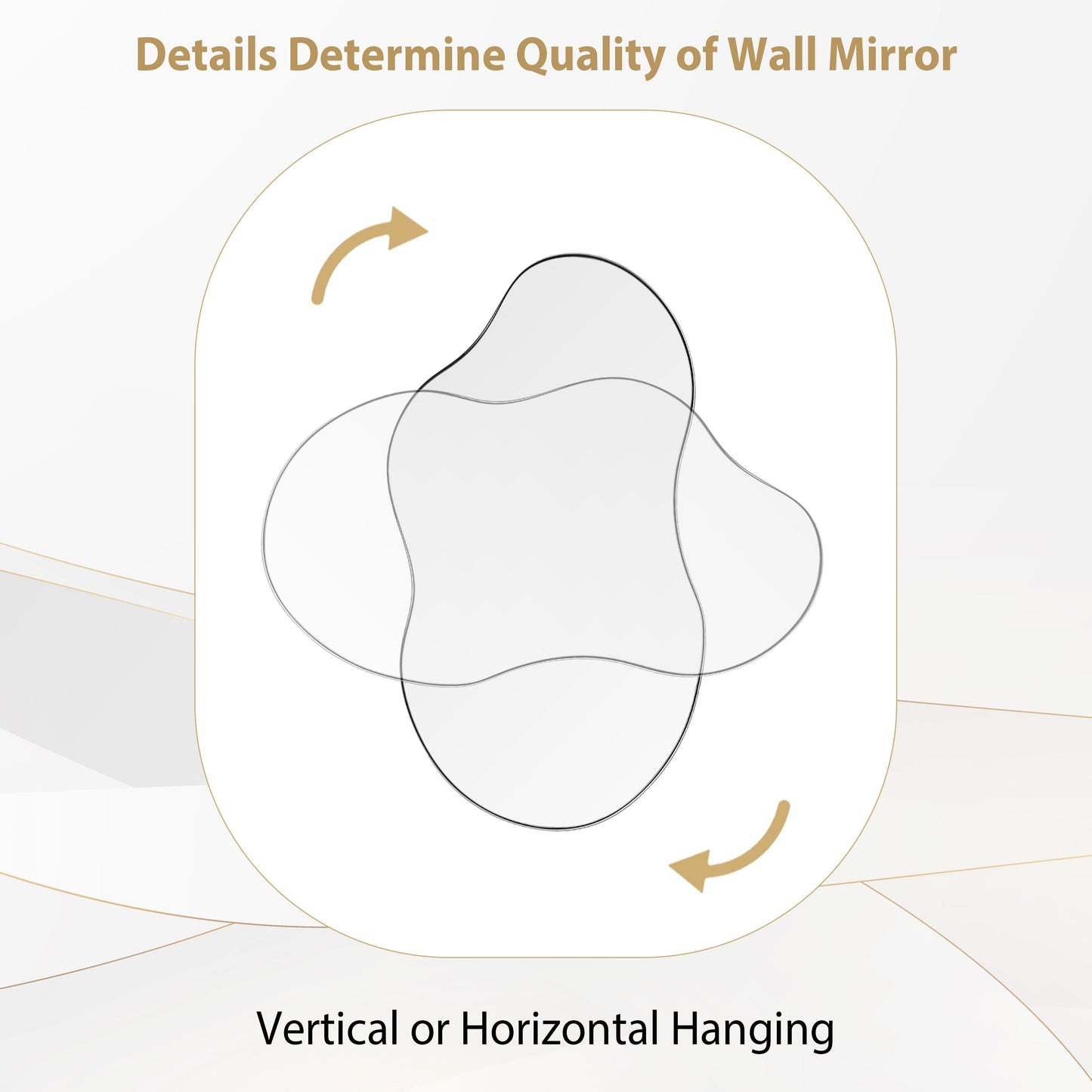 Specchio da parete antico ondulato irregolare - 35,8×21,7