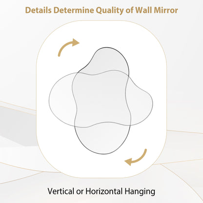 Specchio da parete antico ondulato irregolare - 35,8×21,7