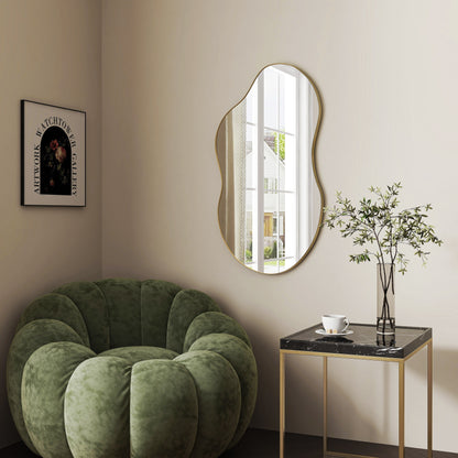 Specchio da parete antico ondulato irregolare - 35,8×21,7