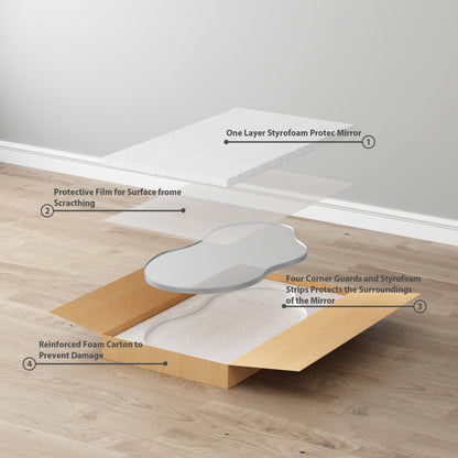 Specchio da parete antico ondulato irregolare - 35,8×21,7