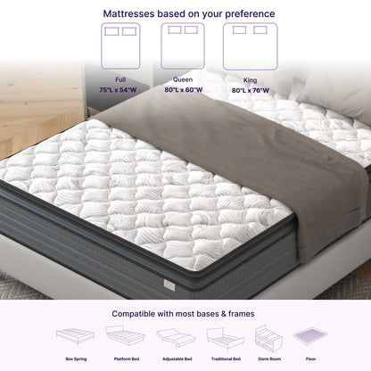 Materasso Isabella 14 pollici Full Hybrid Pillow Top, certificato CertiPUR-US