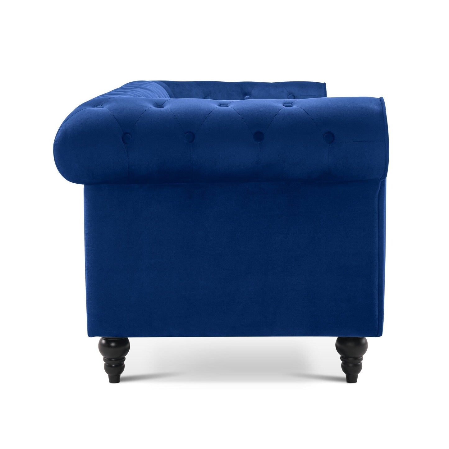 Divano da ufficio piccolo Ivinta, divano Chesterfield con lavorazione capitonné in velluto, divano vintage di metà secolo