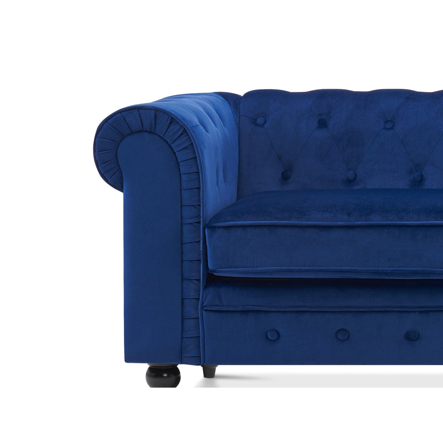 Divano da ufficio piccolo Ivinta, divano Chesterfield con lavorazione capitonné in velluto, divano vintage di metà secolo