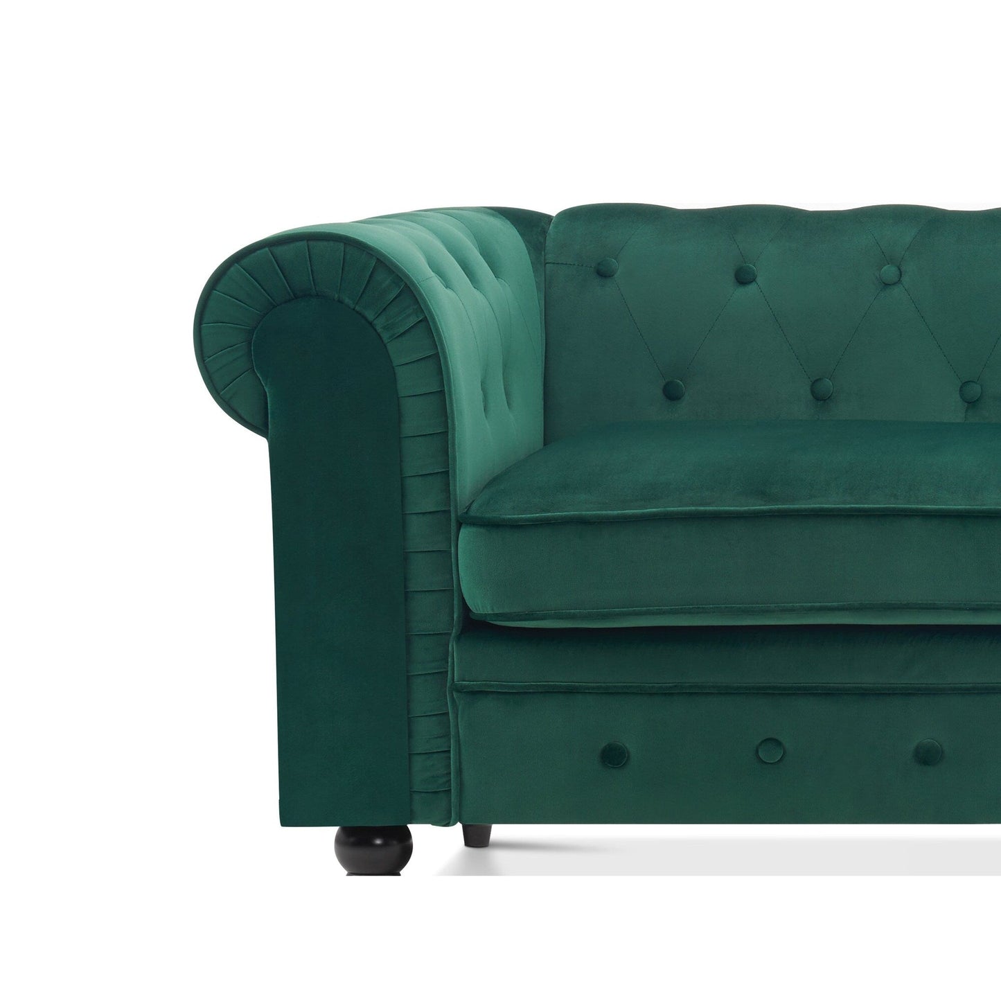 Divano da ufficio piccolo Ivinta, divano Chesterfield con lavorazione capitonné in velluto, divano vintage di metà secolo