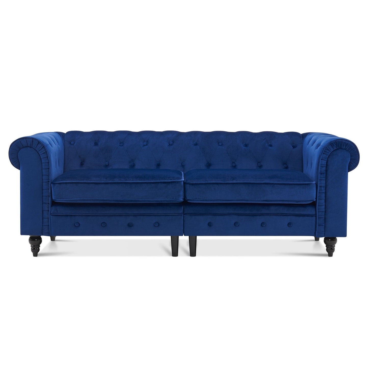 Divano da ufficio piccolo Ivinta, divano Chesterfield con lavorazione capitonné in velluto, divano vintage di metà secolo