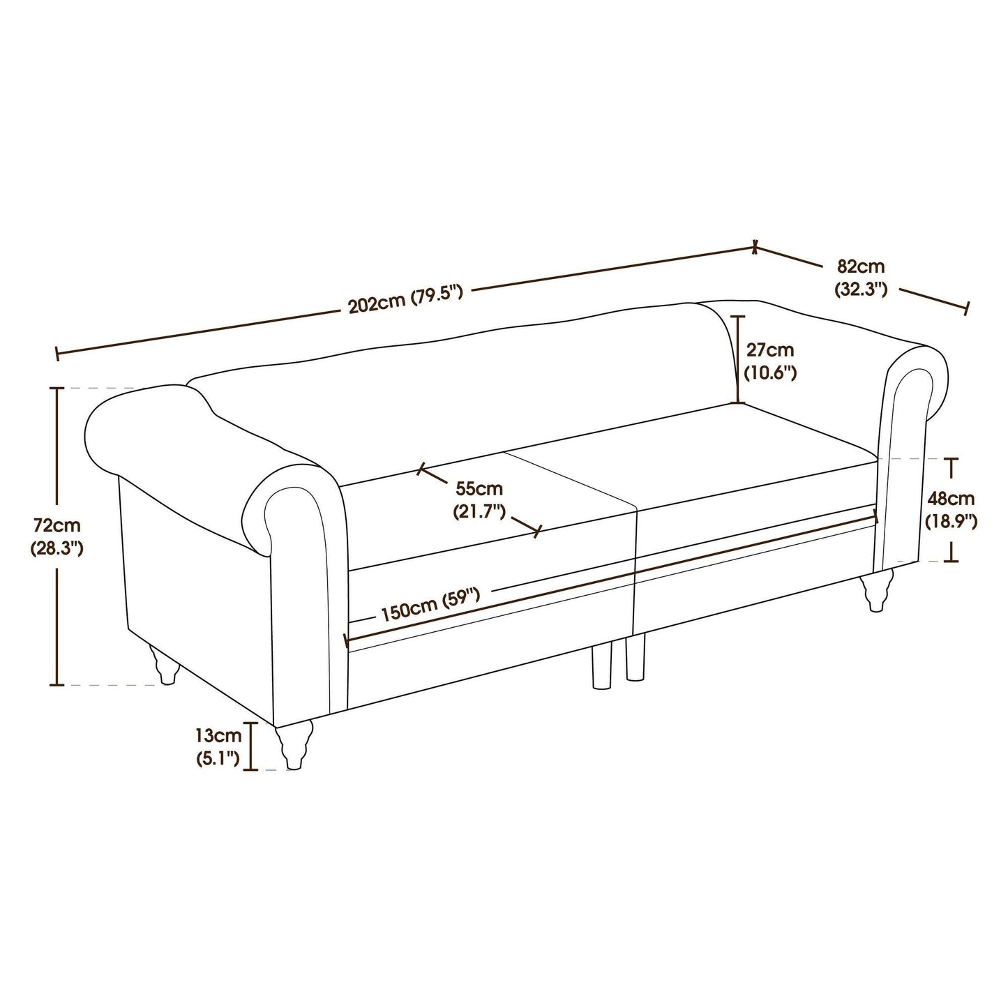 Divano da ufficio piccolo Ivinta, divano Chesterfield con lavorazione capitonné in velluto, divano vintage di metà secolo