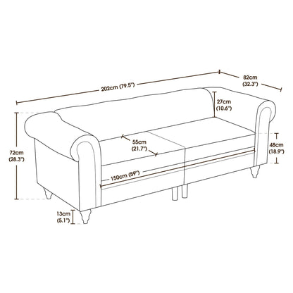 Divano da ufficio piccolo Ivinta, divano Chesterfield con lavorazione capitonné in velluto, divano vintage di metà secolo