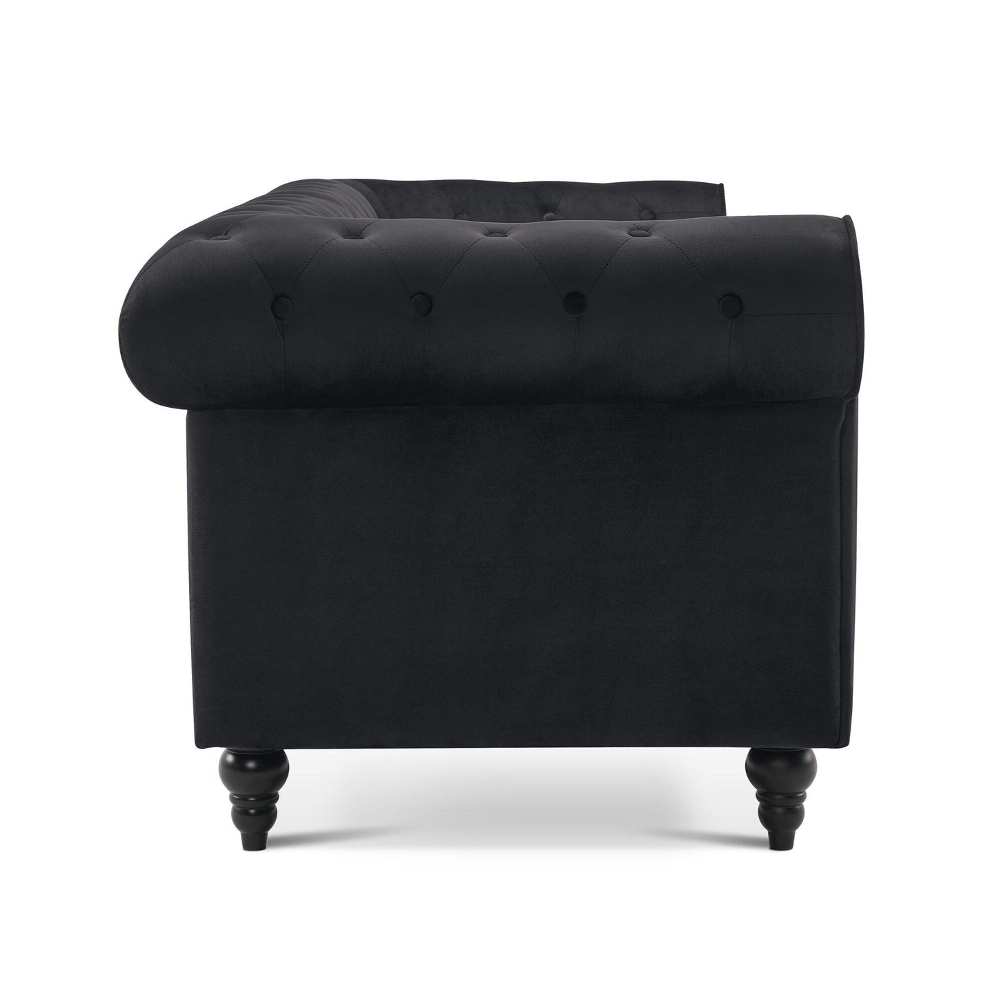 Divano da ufficio piccolo Ivinta, divano Chesterfield con lavorazione capitonné in velluto, divano vintage di metà secolo