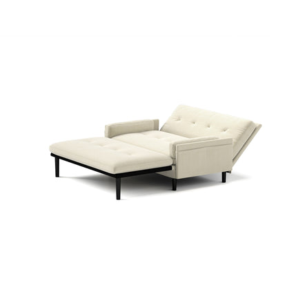 Divano a due posti regolabile multifunzionale in velluto a coste Ivory 55.11, poltrona trasformabile e letto per gli ospiti