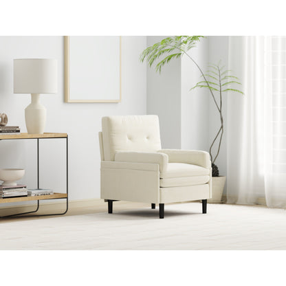 Divano singolo regolabile in velluto a coste avorio e letto per gli ospiti