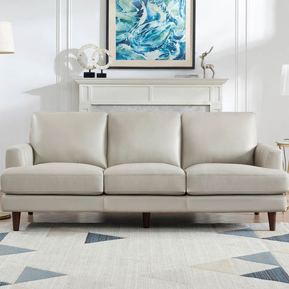 Divano in pelle pieno fiore Cassia di Ivy Living con piume, memory foam e molle