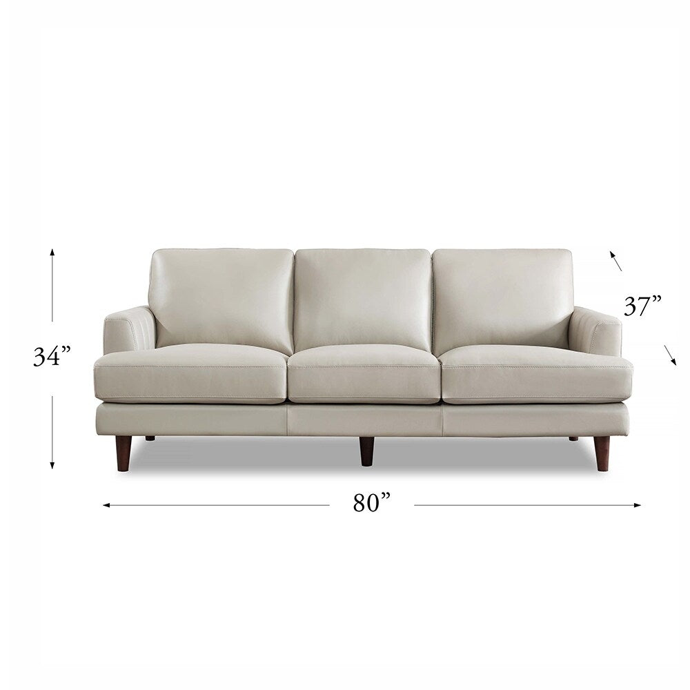 Divano in pelle pieno fiore Cassia di Ivy Living con piume, memory foam e molle