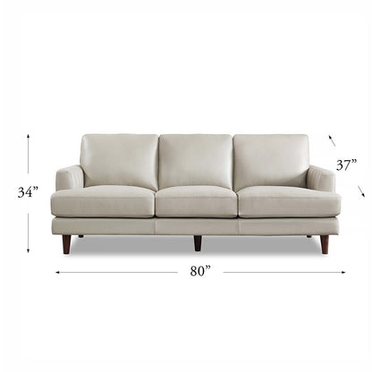 Divano in pelle pieno fiore Cassia di Ivy Living con piume, memory foam e molle