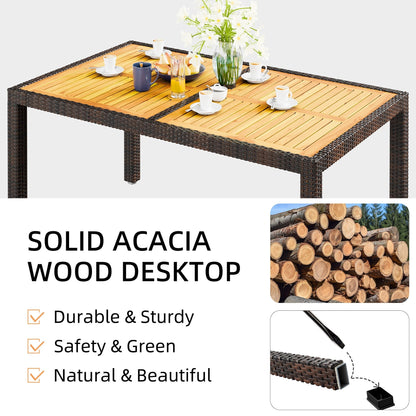 Set da pranzo per patio esterno Futzca con tavolo e sedie, 5 o 7 pezzi - N/D