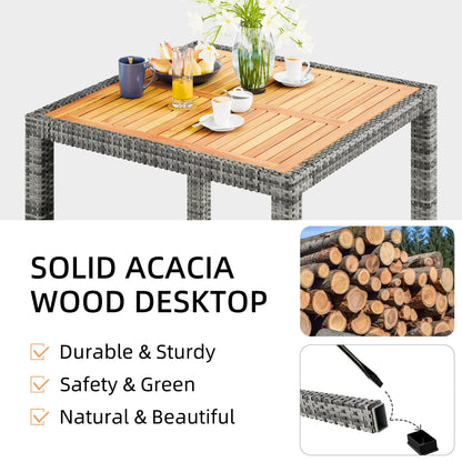 Set da pranzo per patio esterno Futzca con tavolo e sedie, 5 o 7 pezzi - N/D