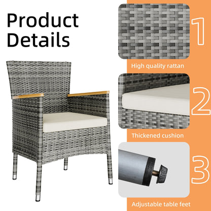 Set da pranzo per patio esterno Futzca con tavolo e sedie, 5 o 7 pezzi - N/D