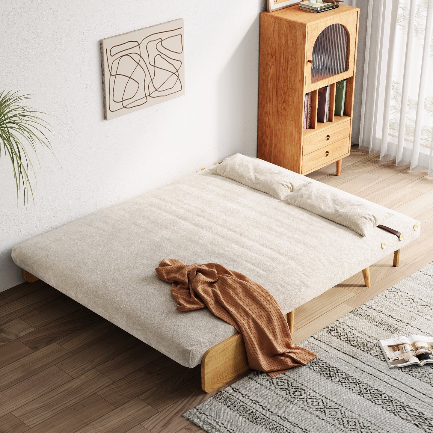 Divano letto imbottito moderno JASIWAY da 59,1''
