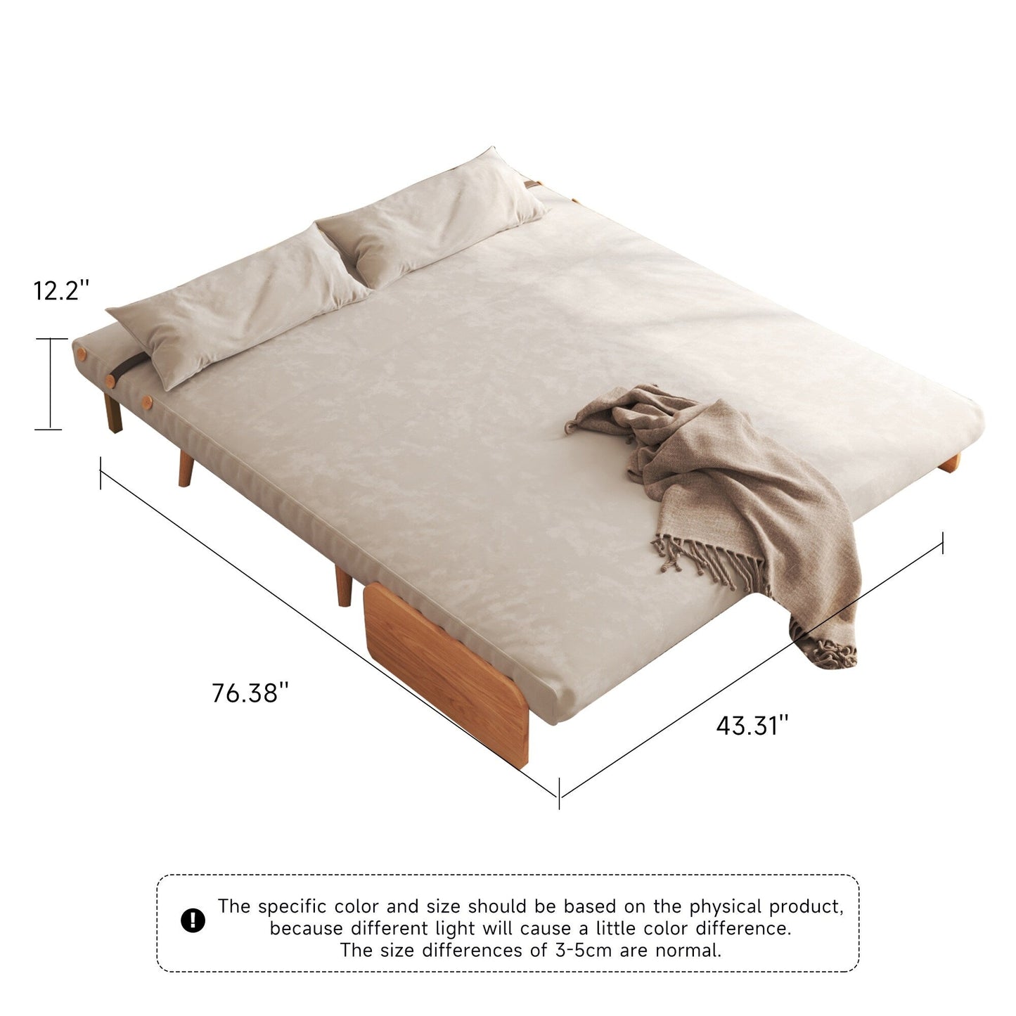 Divano letto imbottito moderno JASIWAY da 59,1''