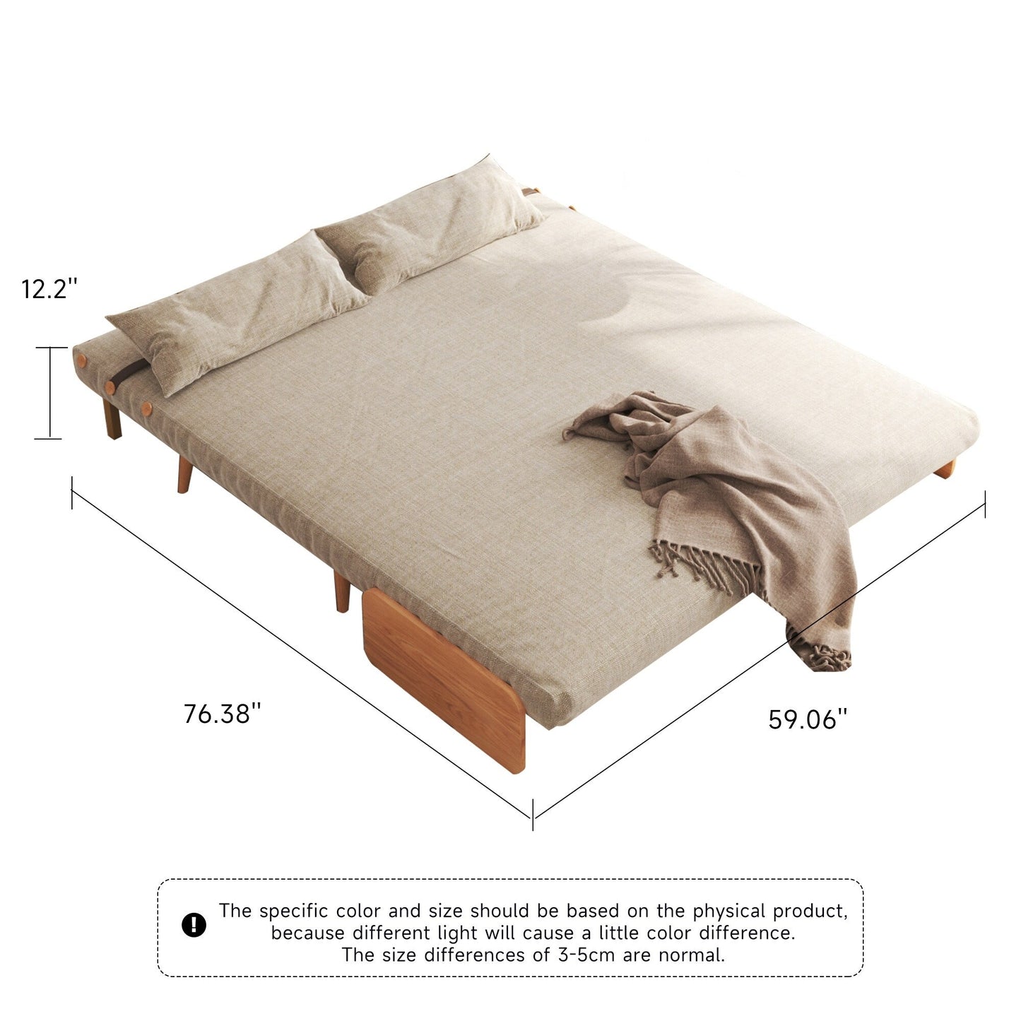 Divano letto imbottito moderno JASIWAY da 59,1''