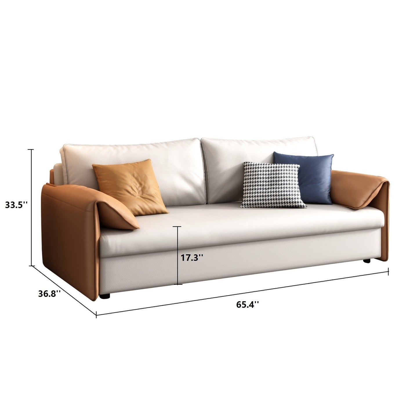 Divano letto in pelle vegana JASIWAY da 65,4''