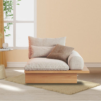 Divano JASIWAY in cotone beige con struttura in legno