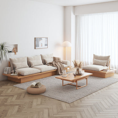 Divano JASIWAY in cotone beige con struttura in legno