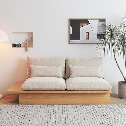 Divano JASIWAY in cotone beige con struttura in legno