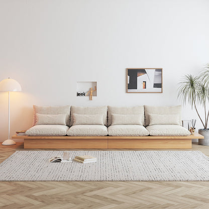 Divano JASIWAY in cotone beige con struttura in legno