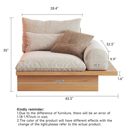 Divano JASIWAY in cotone beige con struttura in legno