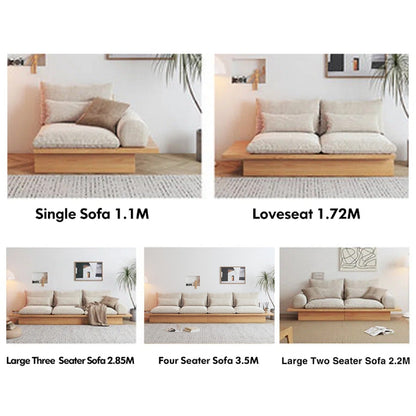 Divano JASIWAY in cotone beige con struttura in legno