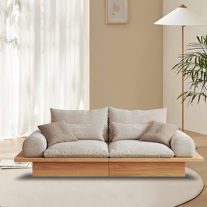 Divano JASIWAY in cotone beige con struttura in legno