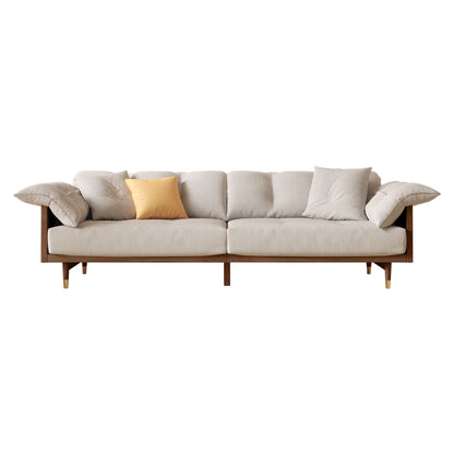 Divano moderno JASIWAY a 3 posti imbottito in cotone e lino