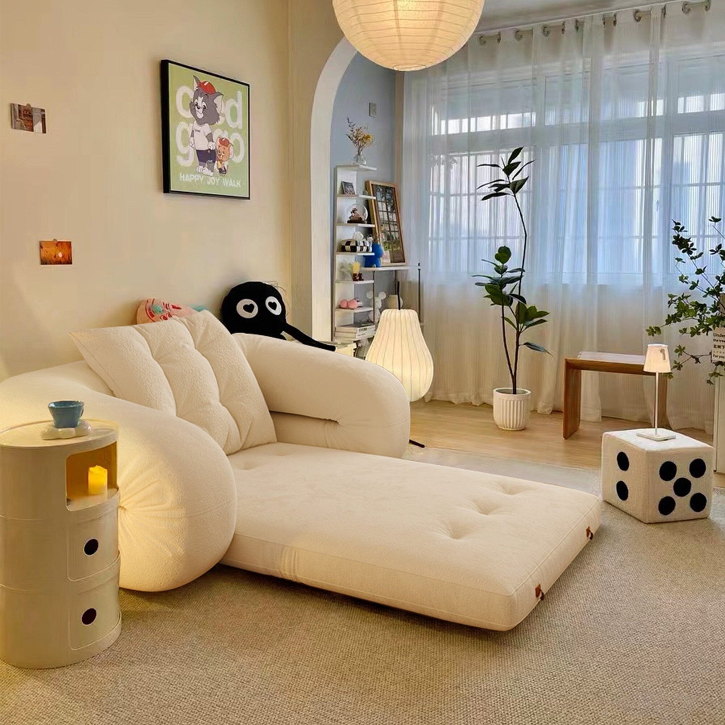 Divano letto trasformabile moderno JASIWAY, bianco