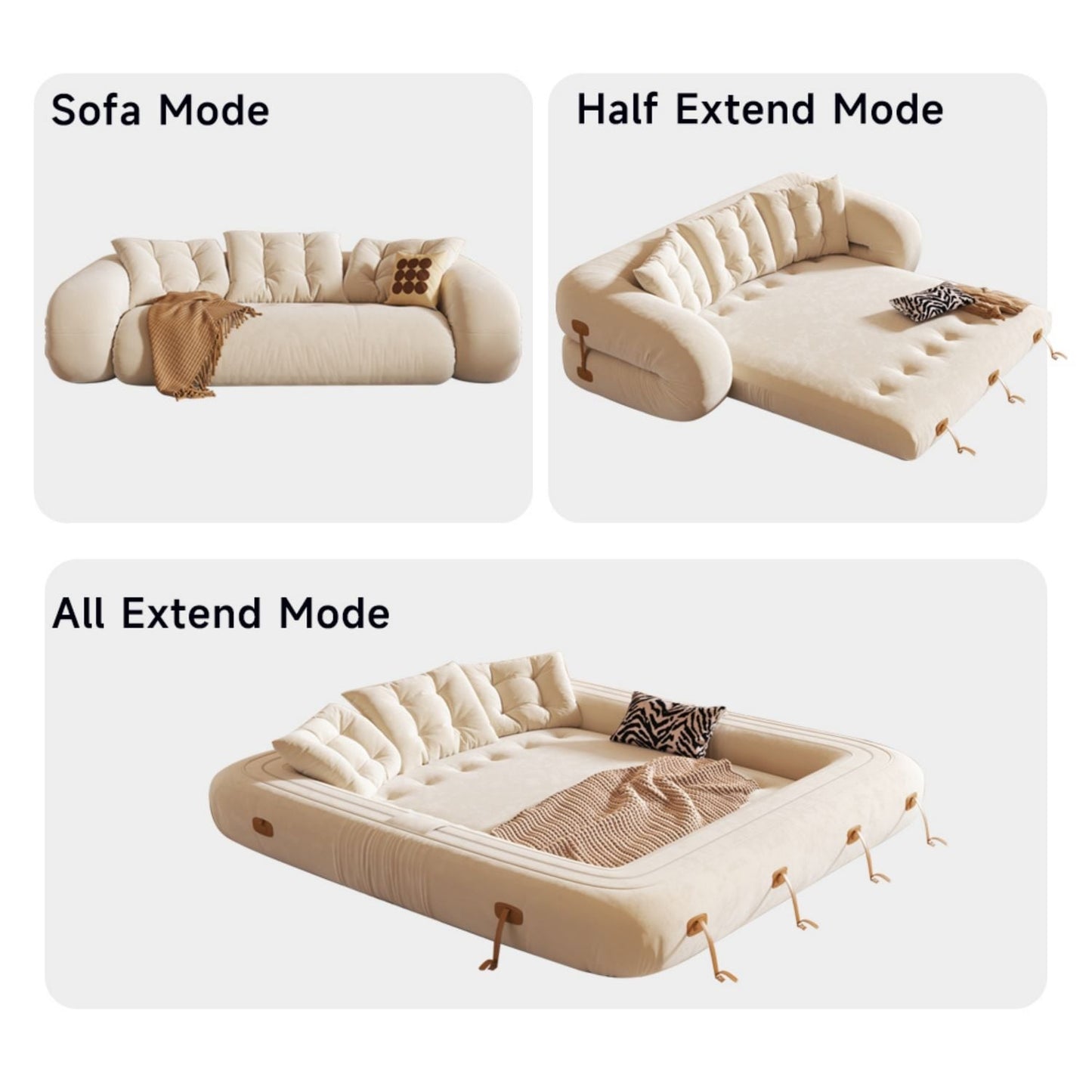 Divano letto trasformabile moderno JASIWAY, bianco